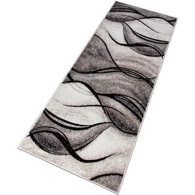 Teppich OTTO HOME "Tritom" Gr. 12, beige (sand), B:80cm H:9mm L:300cm, Kunstfaser, Teppiche, Teppich, mit besonders weichem Flor, Kurzflor, modernes Wellen Muster