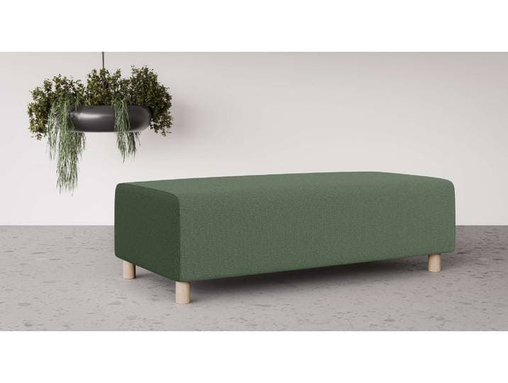 Polsterhocker GOODPRODUCT Suyala , grün, B:153cm H:46cm T:66cm, 100% Polyester, Hocker, Polsterhocker