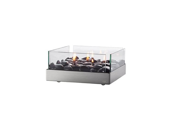 Design Tischkamin „Fireplace“ Transparent, Silber Philippi