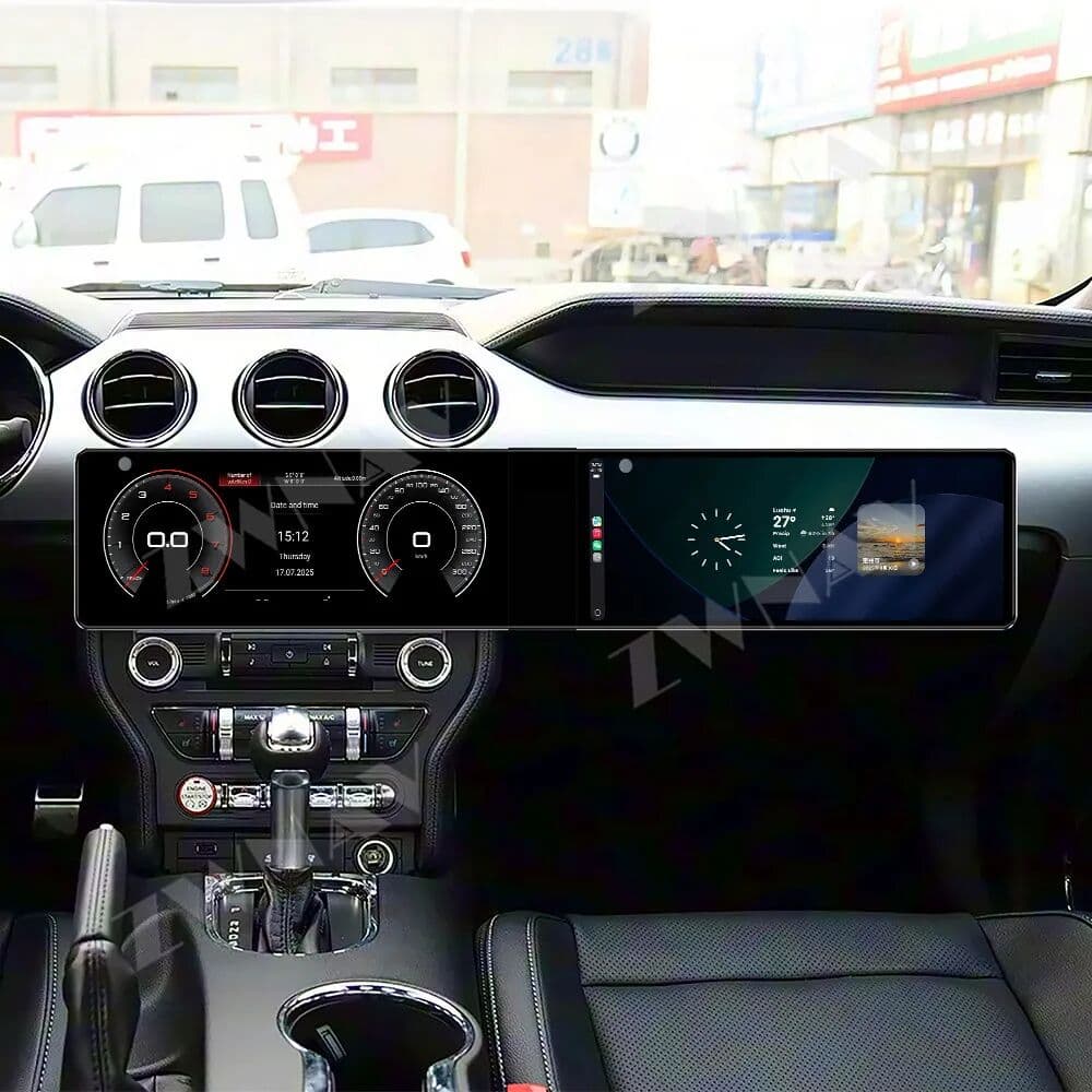 ZWNAV Dual 12.3” Auto Touch Screen for Ford Mustang 2015-2019 Android 13.0 GPS Navigation CarPlay Multimedia Player Radio Head Unit