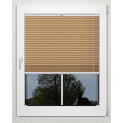 Plissee INDEKO "simple", braun (cappuccino, weiß), B:93cm H:130cm, Obermaterial: 94% Polyester, 6% sonstige Fasern, Plissees, nach Maß