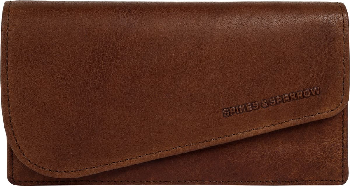 Geldbörse SPIKES & SPARROW "SPIKES & SPARROW Damen echt Leder", Damen, braun (cognac), Leder, Kleinlederwaren Geldbörse, echt Leder