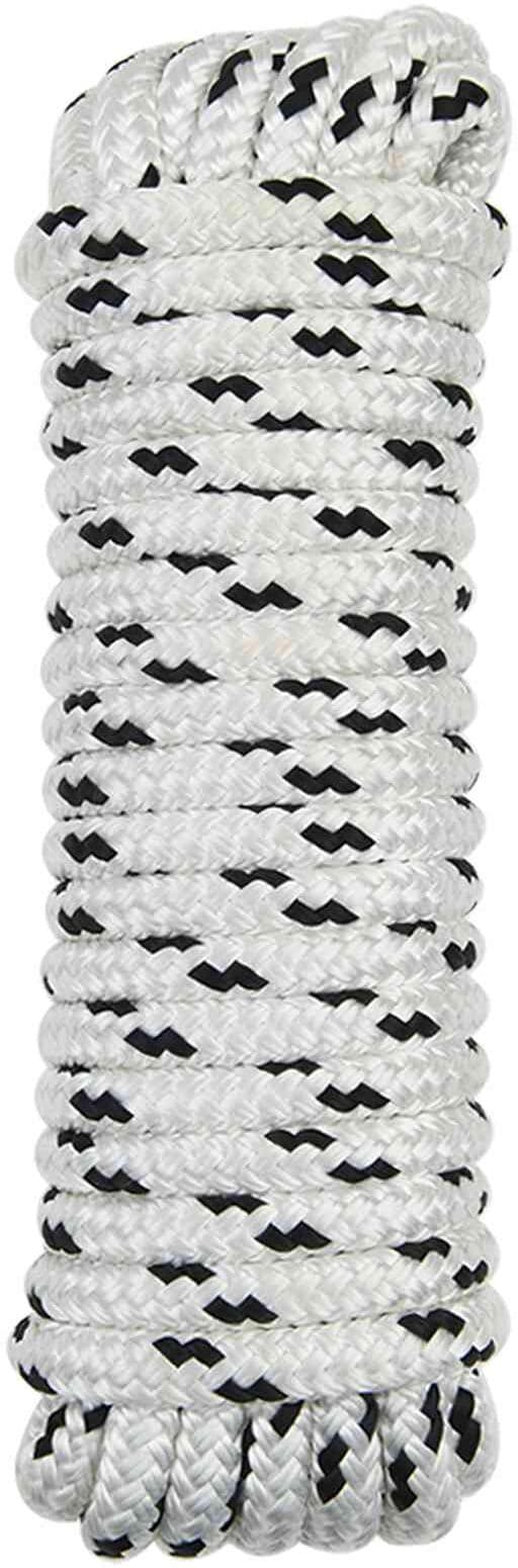 vidaXL Corde de bateau 20 mm 6 m Blanc et noir Polyester