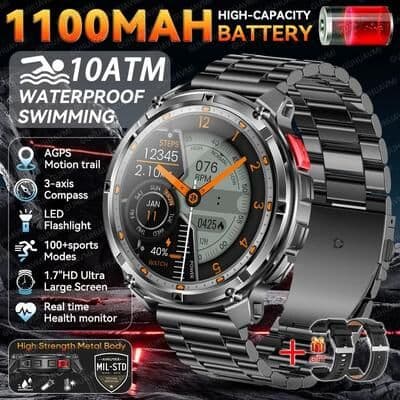 Inspire Essentials Military Grade GPS Smartwatch With Dual Band Navigation And 10ATM Waterproof 10