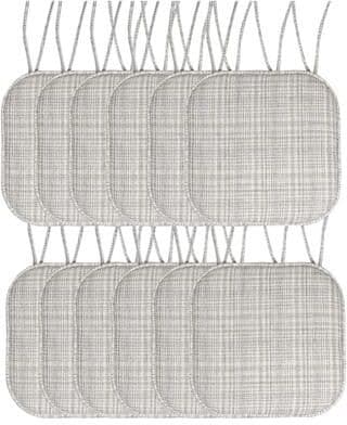 Sweet Home Collection Aria Memory Foam Non-Slip Chair Cushion with Ties
