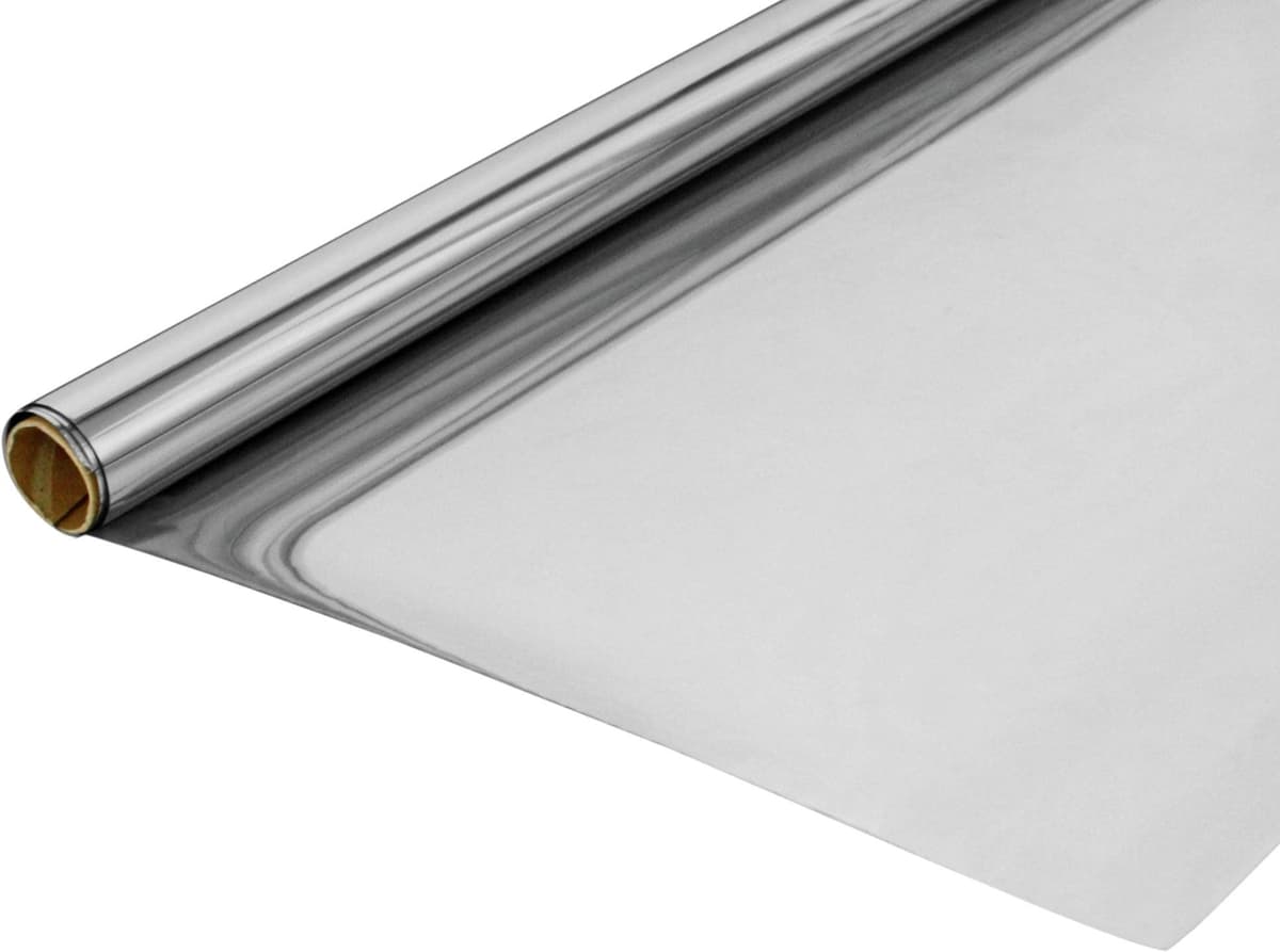 Fensterfolie GARDINIA "Statische Spiegelfolie, Fensterfolie, silber" Gr. 2, silber (silberfarben), B:90cm L:200cm, PVC, Fensterfolien, Fensterfolie, 90% UV-Schutz silberfarben B/L: 90cm x 200cm