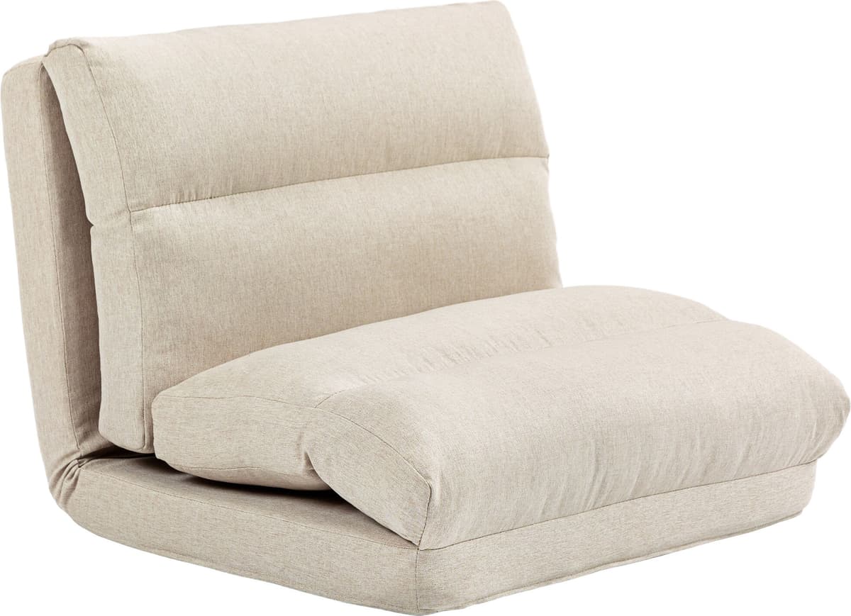 Homcom Sedile con funzione letto, schienale regolabile, pieghevole, fino a 120 kg, 70 x 41 x 56 cm, Beige