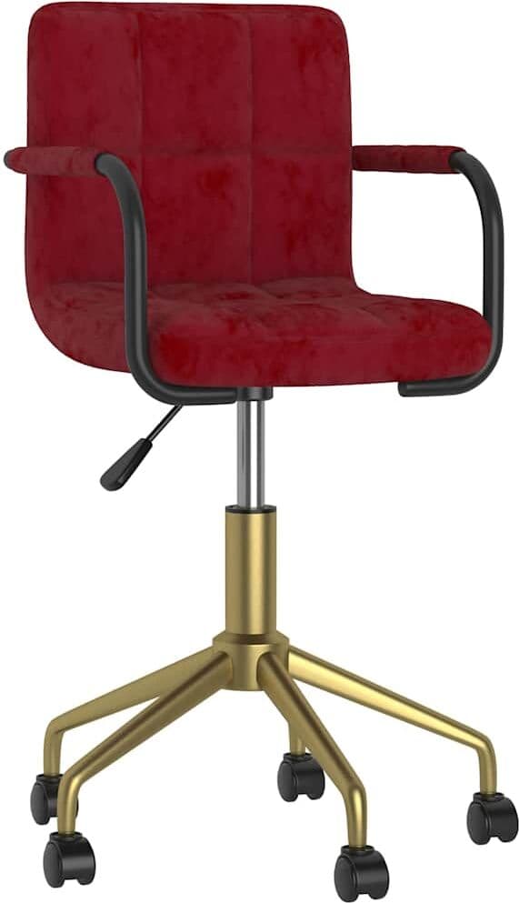 vidaXL Chaises à manger pivotantes lot de 6 rouge bordeaux velours