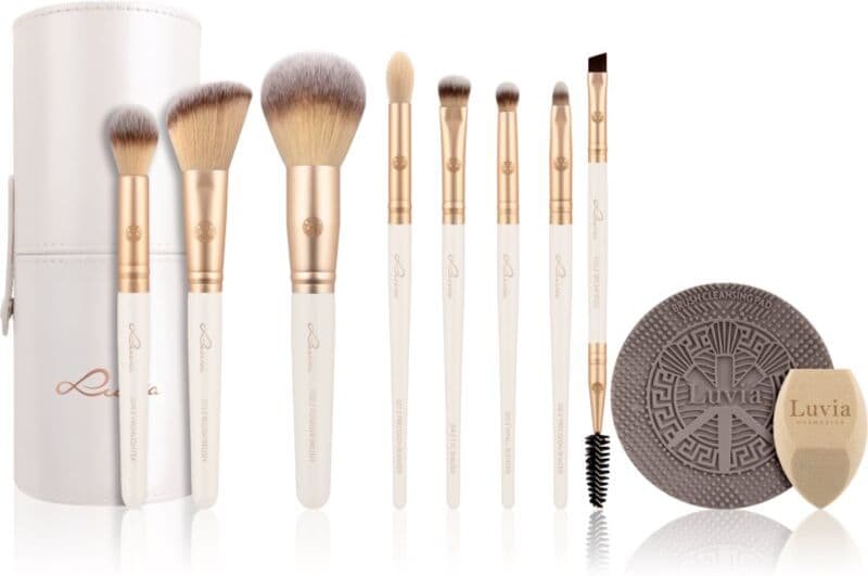 Luvia Cosmetics Prime Vegan σετ με πινέλα με θήκη Sparkling Wine 10 τμχ
