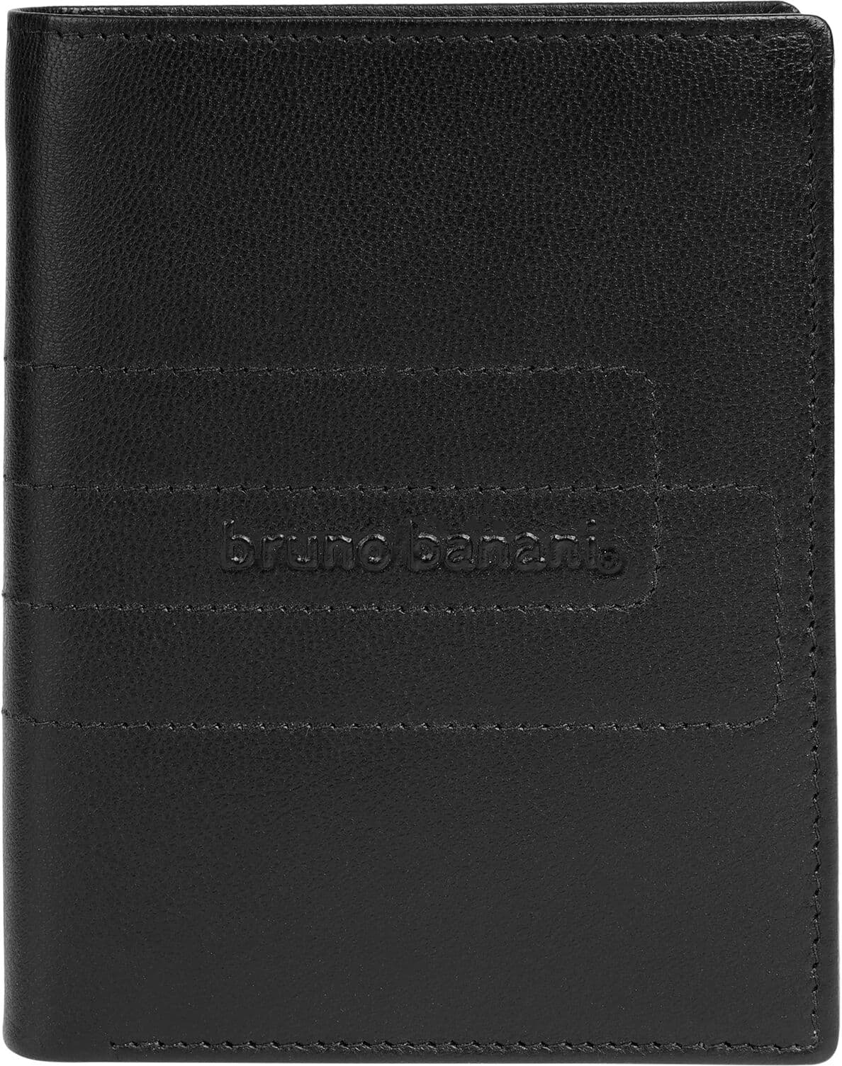 Geldbörse BRUNO BANANI "BRUNO BANANI Herren, Damen echt Leder", Herren, schwarz, Leder, leicht glänzend, unifarben, Kleinlederwaren Geldbörse, echt Leder schwarz Einheitsgröße
