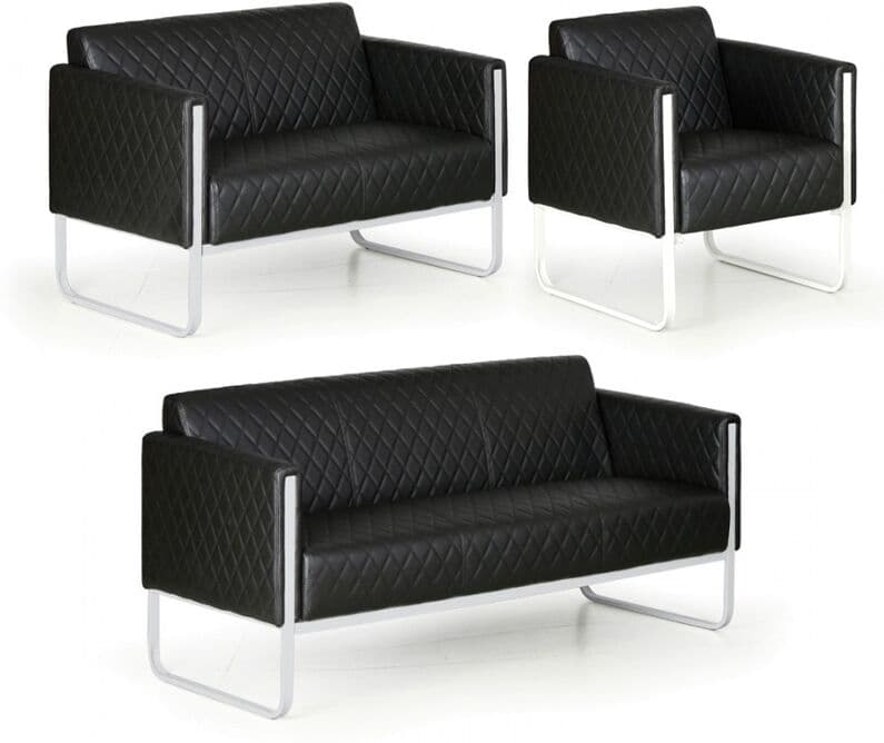 B2B Partner Sofa CASUAL, 3 miejscowa, czarna, biała konstrukcja