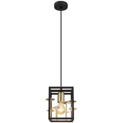 LED Pendellampe schwarz Hängeleuchte Esstischlampe Gold Wohnzimmerleuchte Kristalle, Metall rauch, 4W 320lm warmweiß, LxBxH 15x15x120 cm