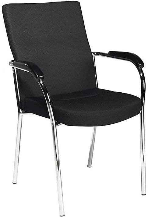 kaiserkraft Konferenzstuhl Emmy, Gestell verchromt, schwarz, stapelbar, VE 2 Stk