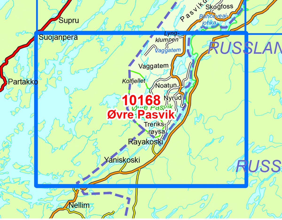 Nordic Maps Øvre Pasvik Norge-Serien Turkart