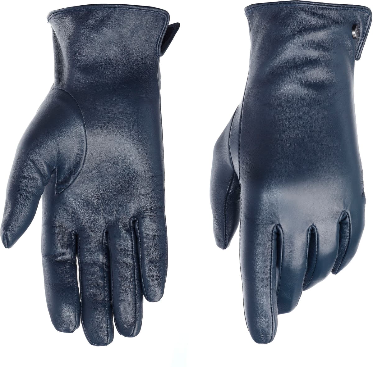 Lederhandschuhe PEARLWOOD "PAM", Damen, Gr. 8, blau, Schafsleder, unifarben, Handschuhe, weiches Fleece-Innenfutter, Temperaturregulierend, Seitenschlitz