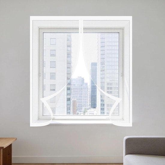 Magnetisch Vliegengaas Wit - Insectengaas voor Ramen zonder Boren - 75 x 135 cm