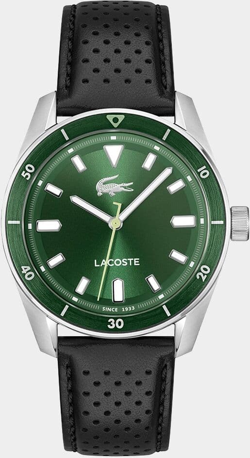 Lacoste Reloj de hombre Boston 2011423 de piel negro. Negro