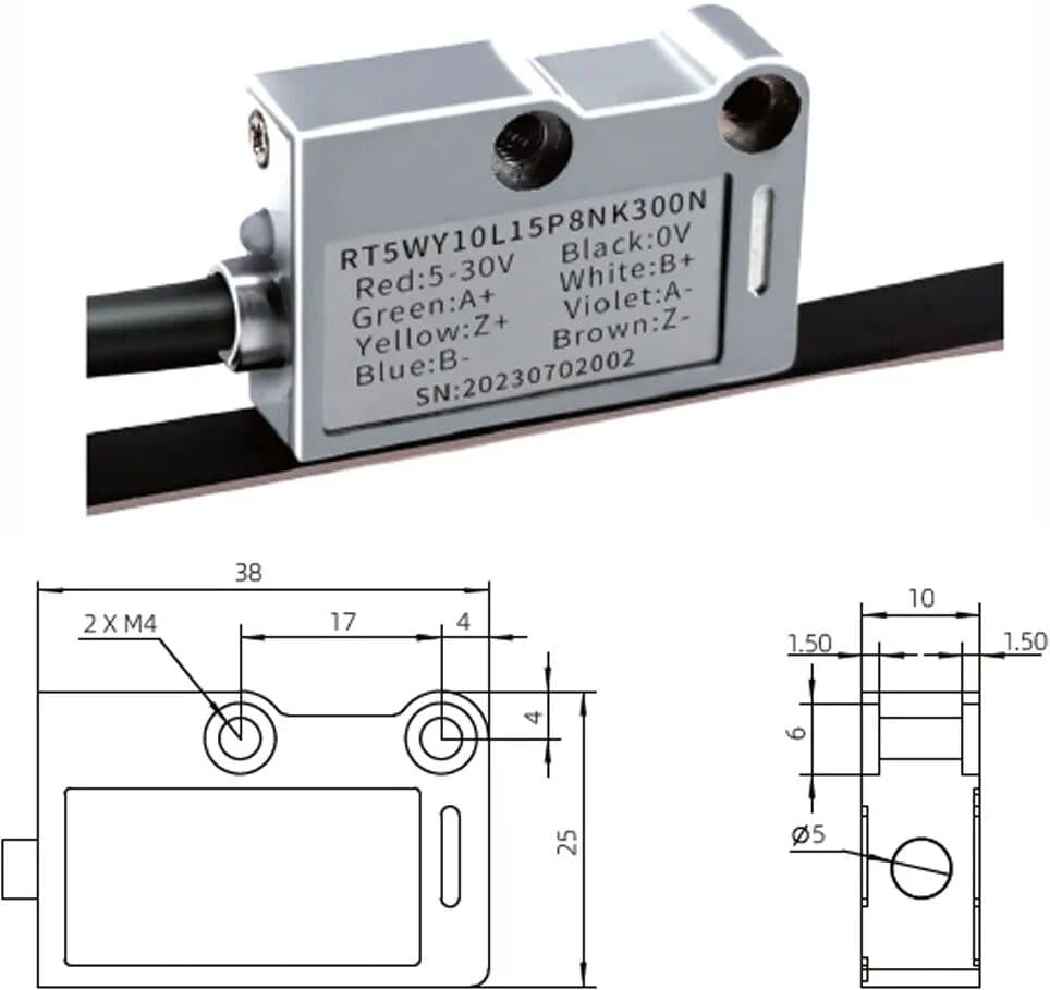 MSTBODEN MTS H5C Series Magnetic Grating Encoder High-Precision Magnetic Linear Scale Electronic Ruler Non-Contact Measurement System