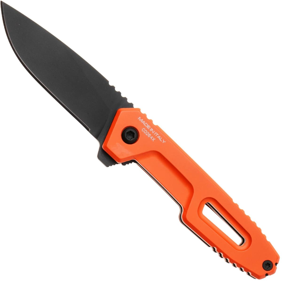Extrema Ratio Satre F 04.1000.0246/NIT/BLK/C4 Black Oxide MIL-C-13924 Nitrogen, Orange Aluminum, coltellino tascabile