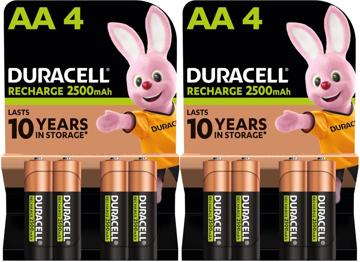 Duracell Rechargeable AA 2500mAh Batteries   Pack of 8