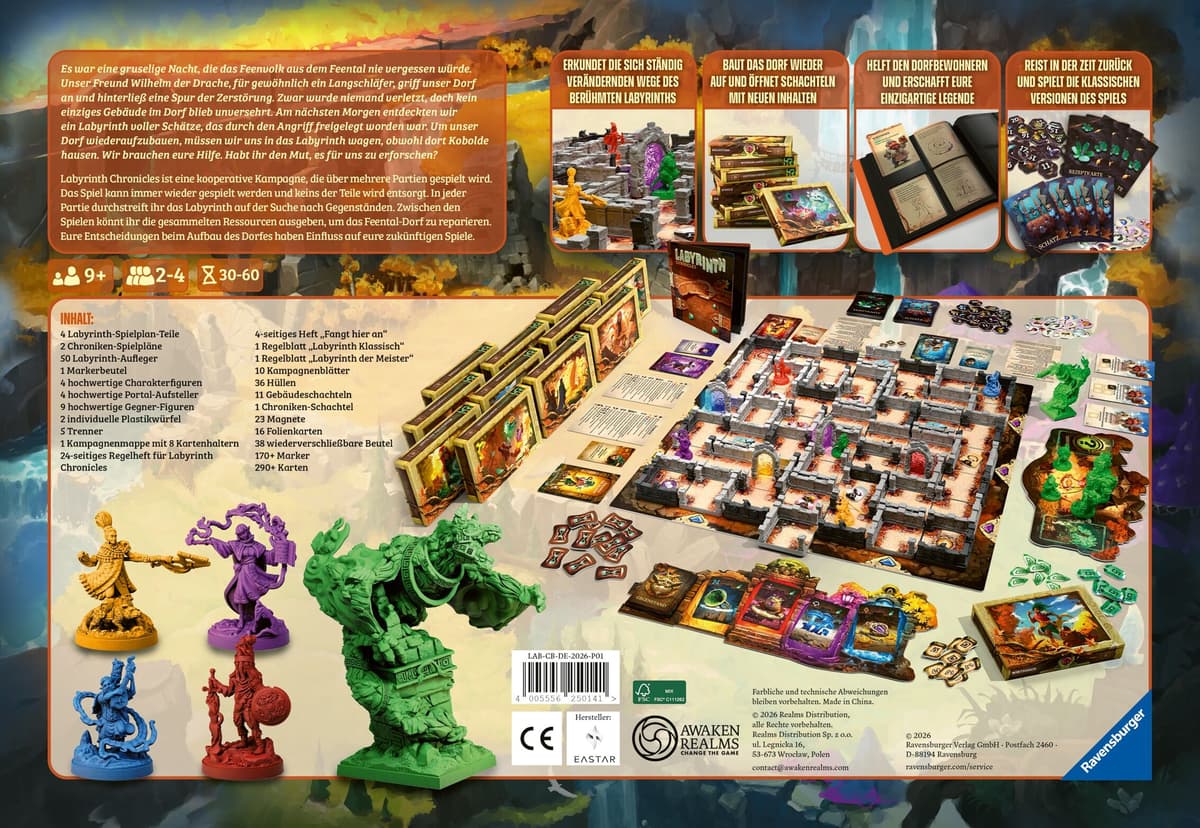 Spiel RAVENSBURGER "Labyrinth Chronicles", bunt, Spiele, Kinder, Spiel