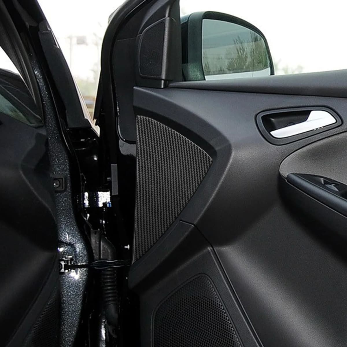 For Ford Focus MK3 2012-2018 Carbon Fiber Dashboard Side Door Impact Protection Panel Cover Car Interior Accessories Sticker