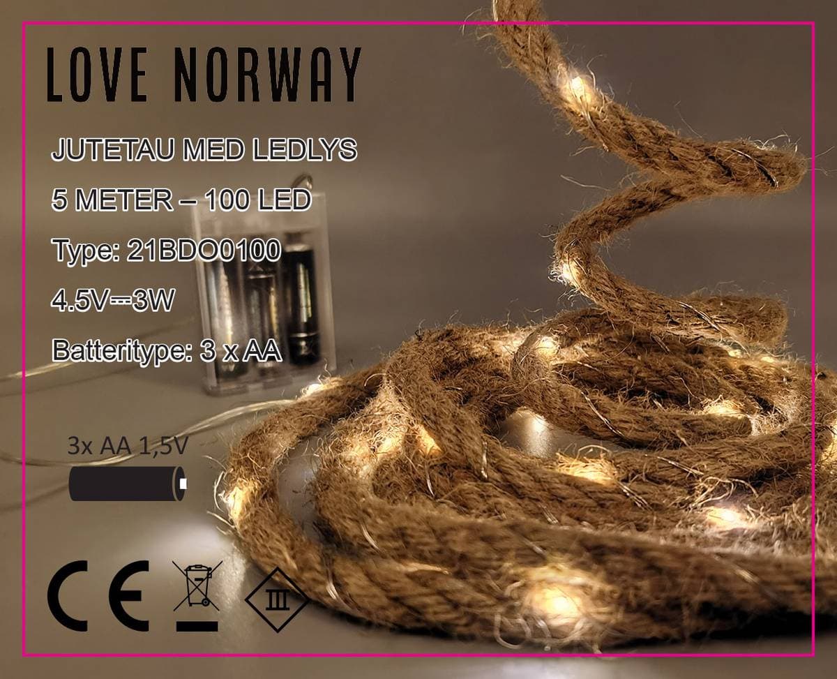 Solegaarden Dekortau I Jute Med Led-Lys Jute 3 M