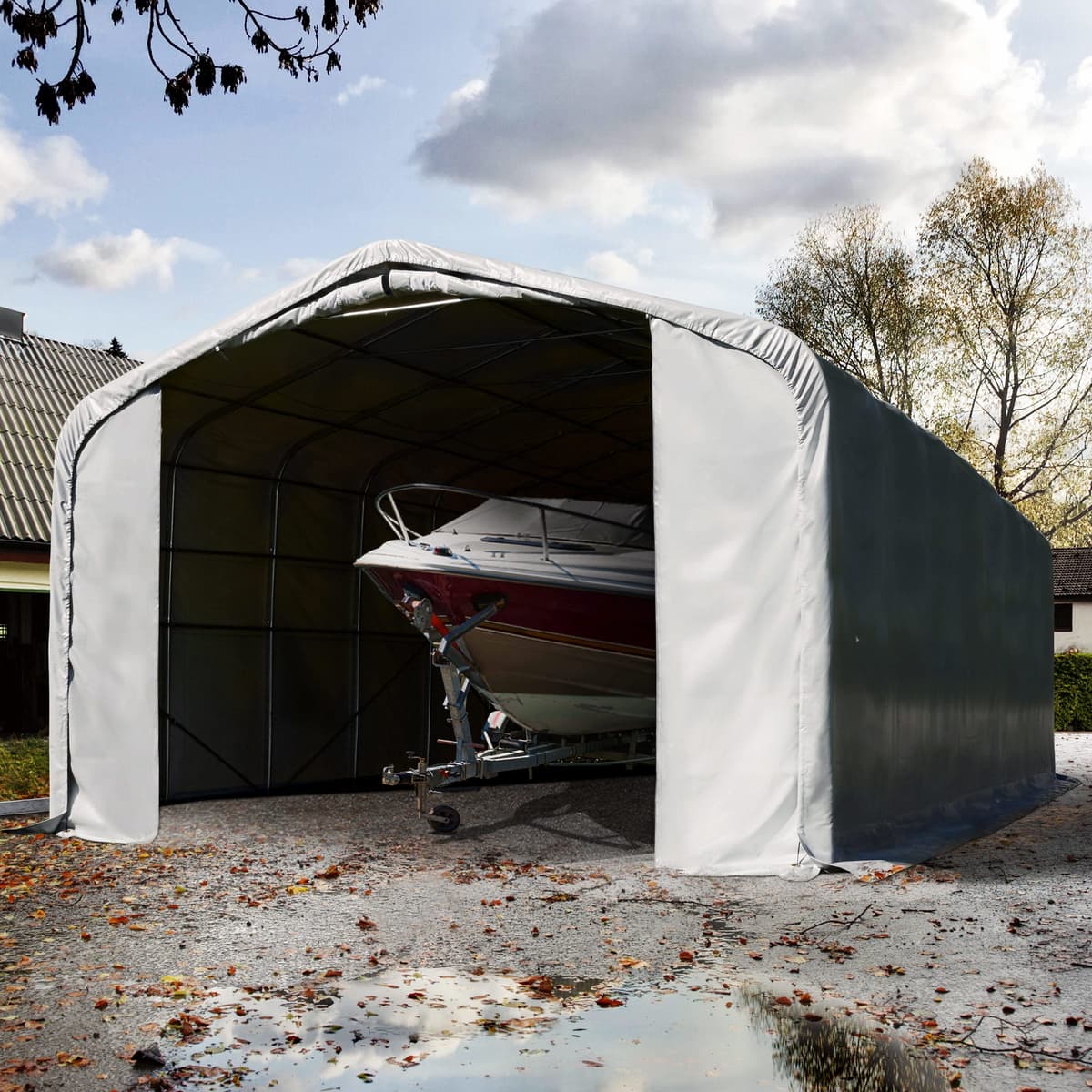 TOOLPORT 6x24m, Garagetelt, PRIMEtex-PVC-teltdug, grå, uden statikpakke - (99504)
