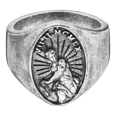 Fingerring CAÏ "925/- Sterling Silber matt-oxidiert" Gr. 58, silber (silbergrau), Fingerringe, Herren, 058 (18,5), Silber 925 (Sterlingsilber), Fingerring