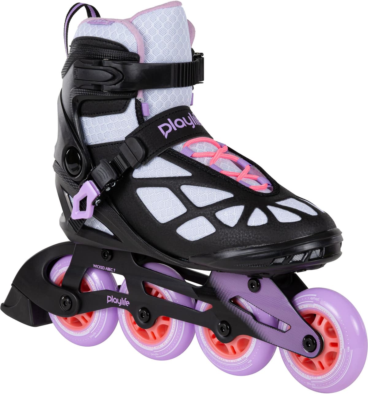 Inlineskates PLAYLIFE "Playlife Lancer" Gr. 38, lila (lavendel, schwarz, weiß), Inlineskates_Rollschuhe, 38 (bis 100 kg), Kunstfaser, Inlineskates lavendel, schwarz, weiß 38 (bis 100 kg)