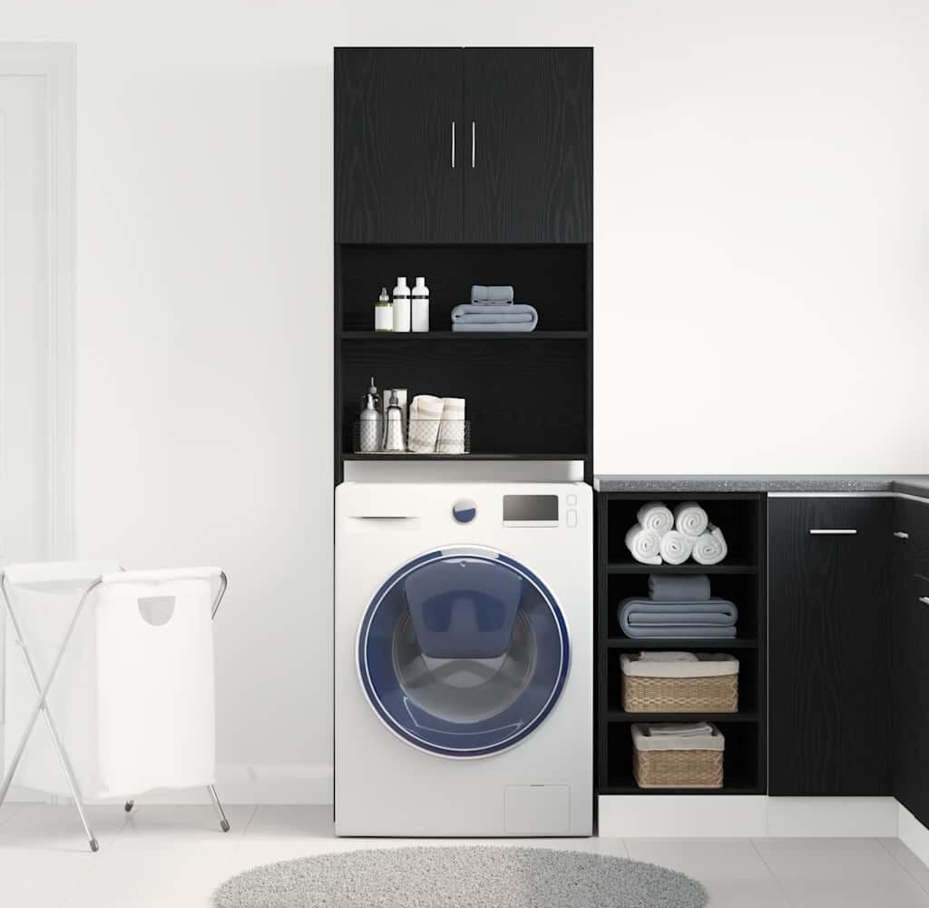 vidaXL Meuble de machine à laver chêne noir 64x24x190 cm