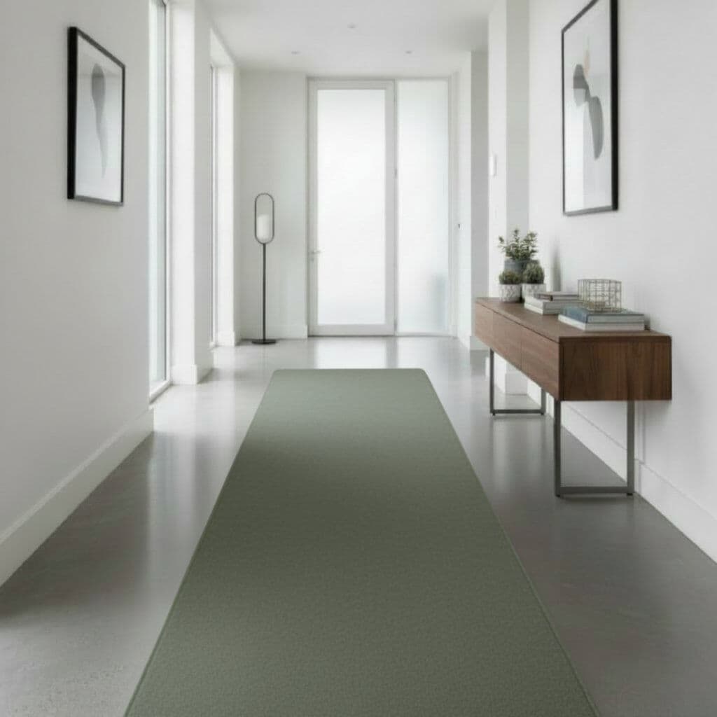 Metro Cotton Knitted Washable Area Rug Green Rectangle 120 x 160 cm