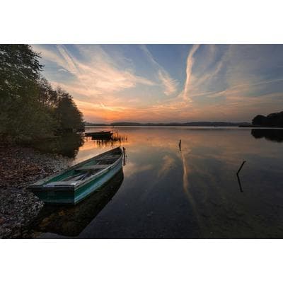 Fototapete PAPERMOON "Boot im Wasser", bunt, B:3,5m L:2,6m, Vlies, Tapeten