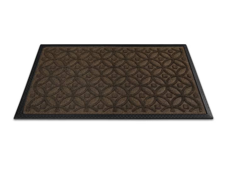 Fussmatte WECON HOME Midnight Mosaic , braun, B:45cm H:4mm L:75cm, Polyester, Teppiche, Fussmatte, pflegeleicht, rutschfest, Ornamente, Innen & Aussen, Schmutzfangmatte