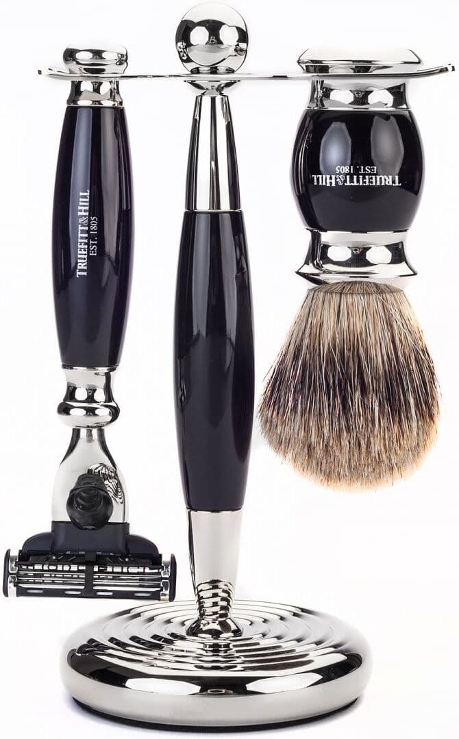 Truefitt & Hill Edwardian Shaving Set - Ebony - Gillette Mach3