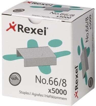 Rexel No. 66/8 Heavy Duty Staples 8mm 40 Sheet Capacity (5000)