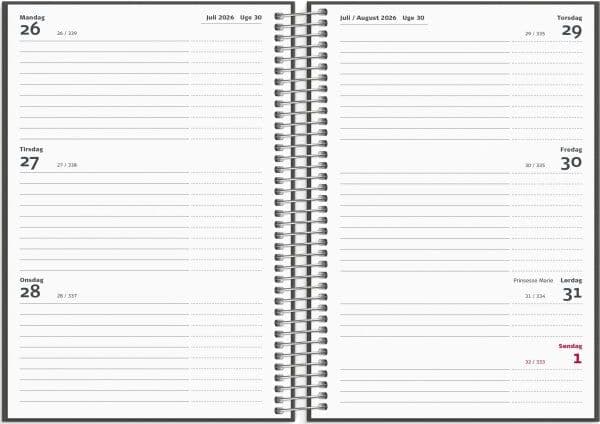 Mayland 26/27 Kalender, Studie Stor, Uge