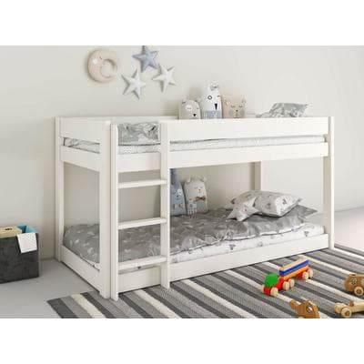Kinderbett OTTO HOME "ROBIN,Bodenbett,Etagenbett,Leiter/Einstieg seitenverkehrt montierbar", weiß, B:90cm H:111cm L:200cm, Betten, Kinderbett, Montessori Stil, zertifiziertes Massivholz