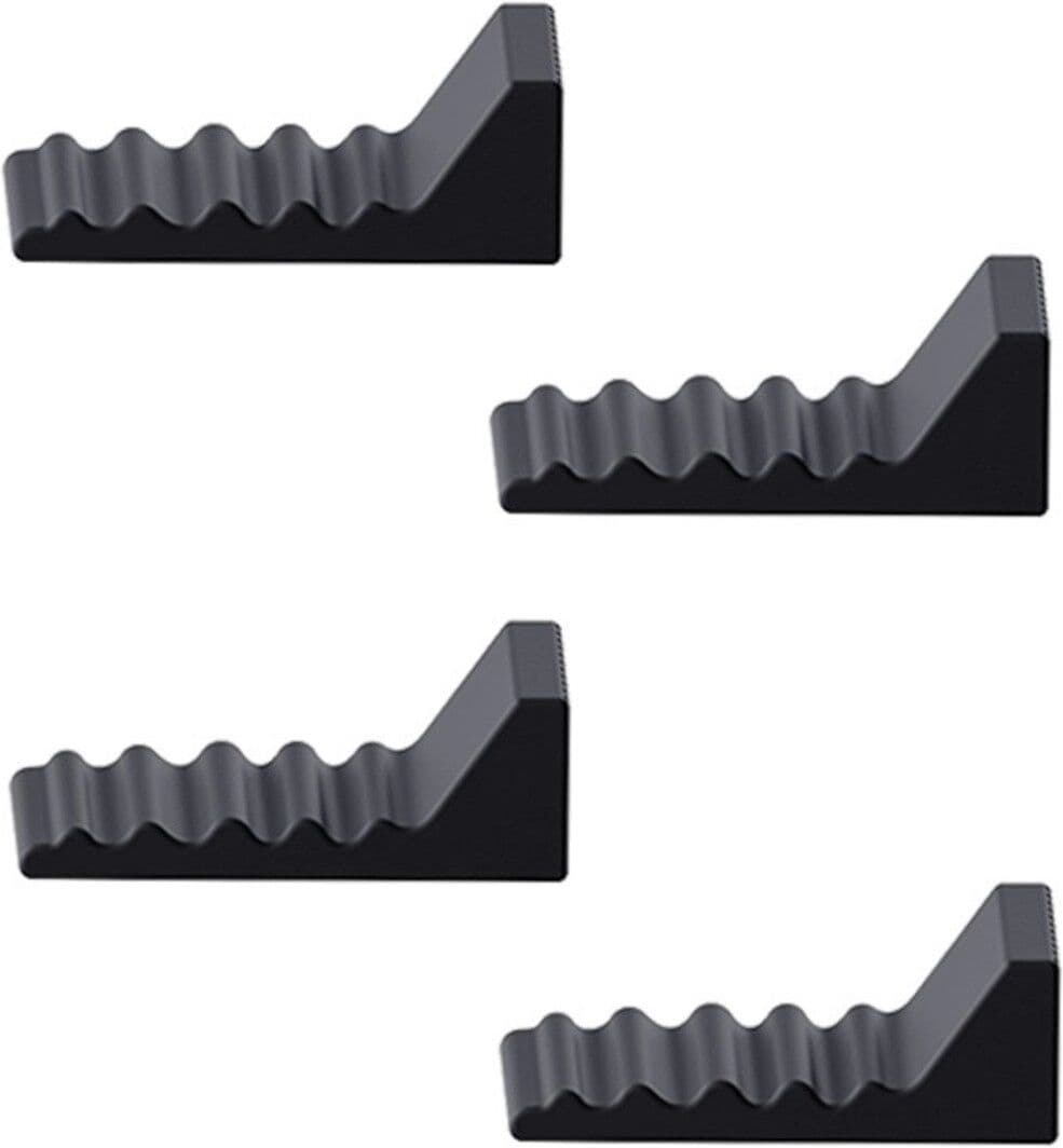 INF Lot de 4 tampons en silicone pour poubelle - Protection murale antidérapante pour poubelles rondes et carrées, prévient les Le noir