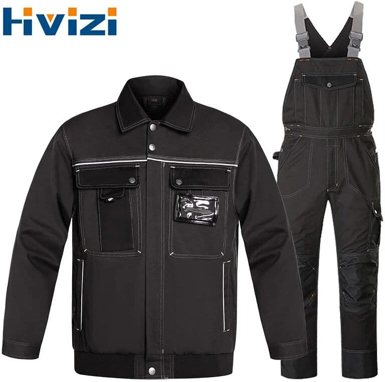 Hivizi Welding Suits Working Bib Overalls Protective Working Jacket Men Workwear Tooling Uniform Mechanic Multi-Pocket Cargo Pants