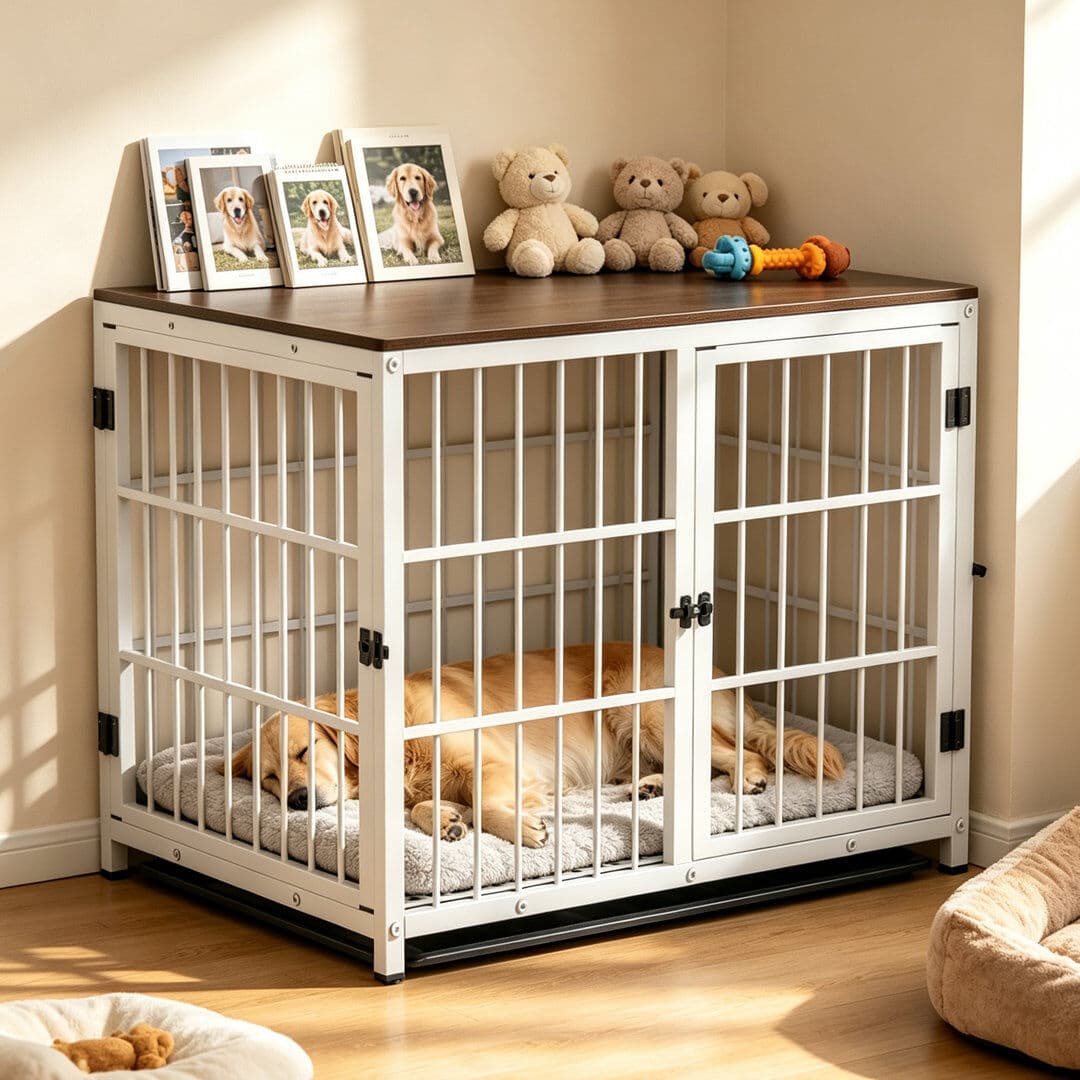 Archie & Oscar Harriet Furniture Style Crate with 3 Doors White 81 cm H x 107.5 cm W x 71.5 cm D