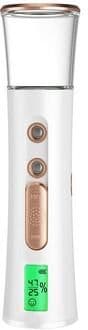Inspired Deals Portable Nano Facial Mist Sprayer With Skin Moisture Analyzer USB Rechargeable Face Mister white Gold