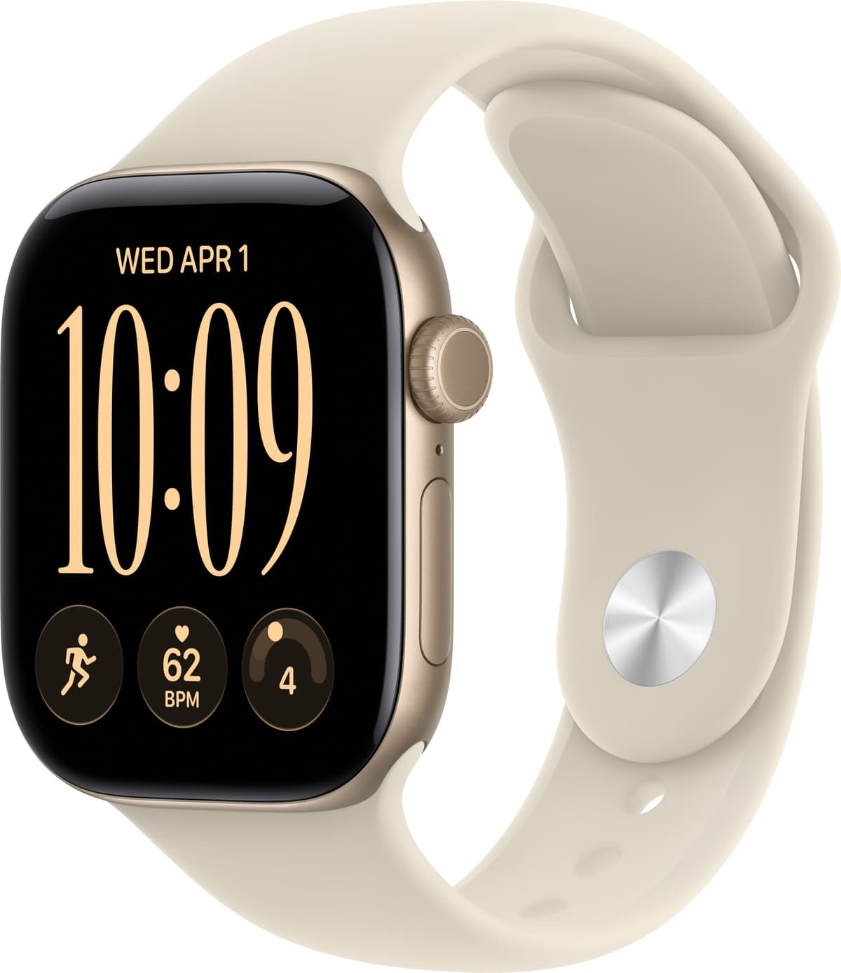 Apple Watch Series 12 GPS 42mm Light Gold Aluminium Case with Sand Sport Band - S/M