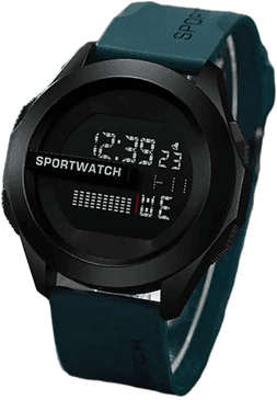 Friendly Fresh Finds Mens Waterproof Sports LED Digital Watch Multifunction Fitness Watch With Alarm, Clock & Timer. dark Blue