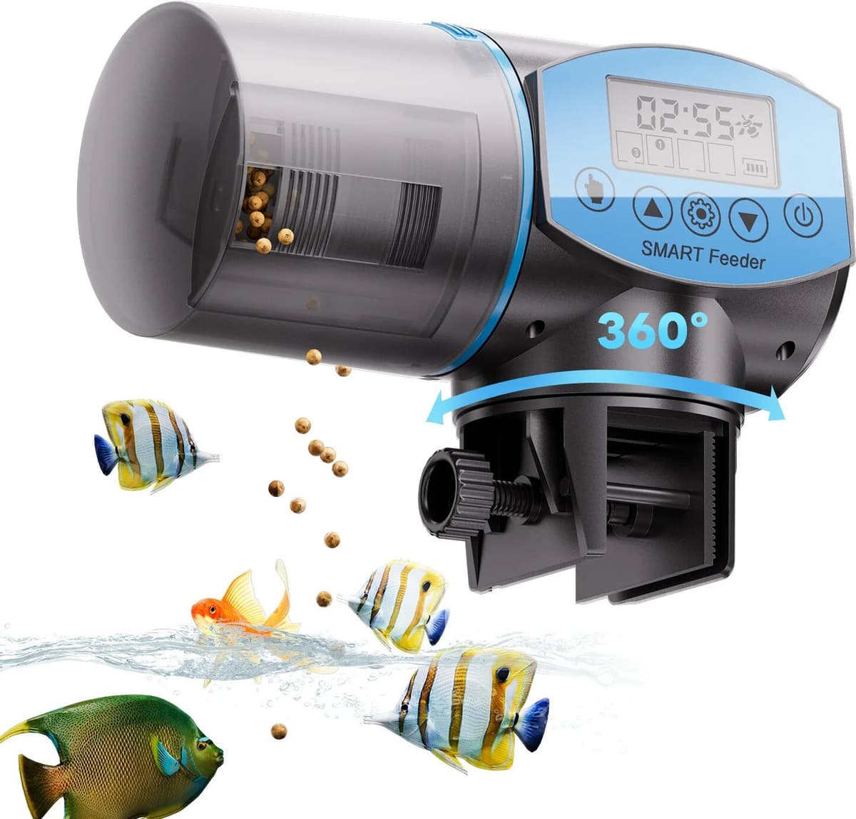 Weomg 200ml Auto Smart Large-capacity Fish Tank Automatic Feeder Intelligent Timing Automatic Fish Feeder Aquarium Goldfish Fish Feede