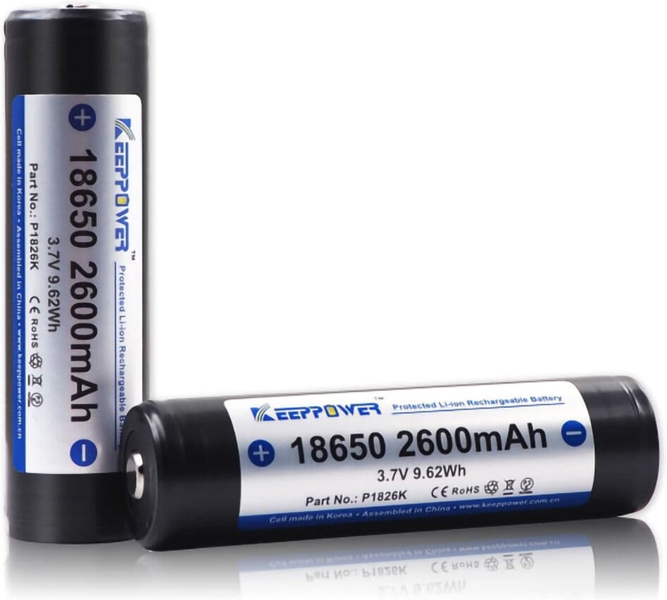 18650 KeepPower 2600mAh Protected Li-Ion Batteri 3,7V 2-Pack