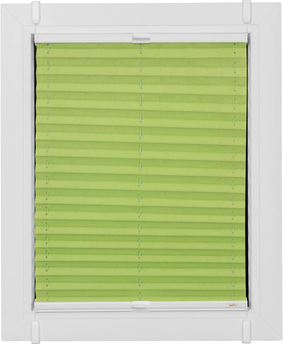 sunlines "Start-up Style Crush" Lichtschutz ohne Bohren verspannt nach Mass apfelgrün, weiß, weiß 100cm, zweiseitig verschiebbar, 100cm