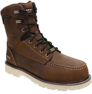 "Ariat Rebar Lift 8"" WP Comp Toe - Mens 14 Brown Boot D"