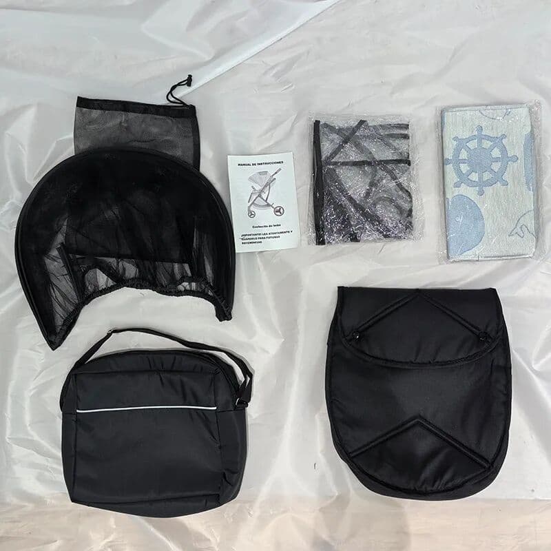 NONE 3-in-1 baby Stroller, Reversible Push, Can Sit or Lie down for Sleeping, Travel-Friendly, Comes with a Safety Seat and mommy Bag