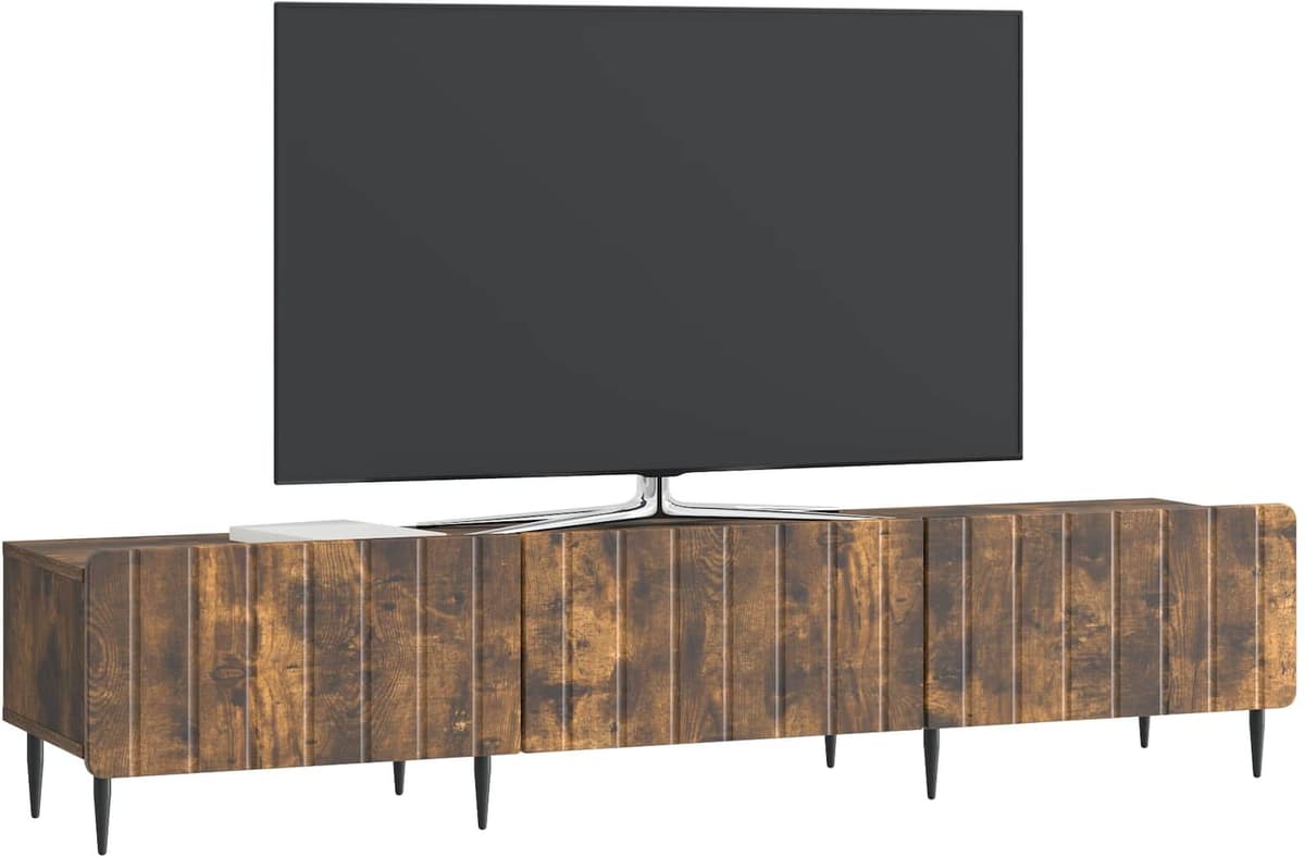 vidaXL Meuble TV Chêne fumé 147 x 34,5 x 32 cm Bois d'ingénierie